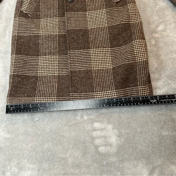 Abercrombie & Fitch The A&F Dad Coat Plaid Brown Long Overcoat Women's XXSP - Picture 9 of 16